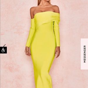 HouseofCB DRAPED SHOULDER MAXI BANDAGE DRESS -